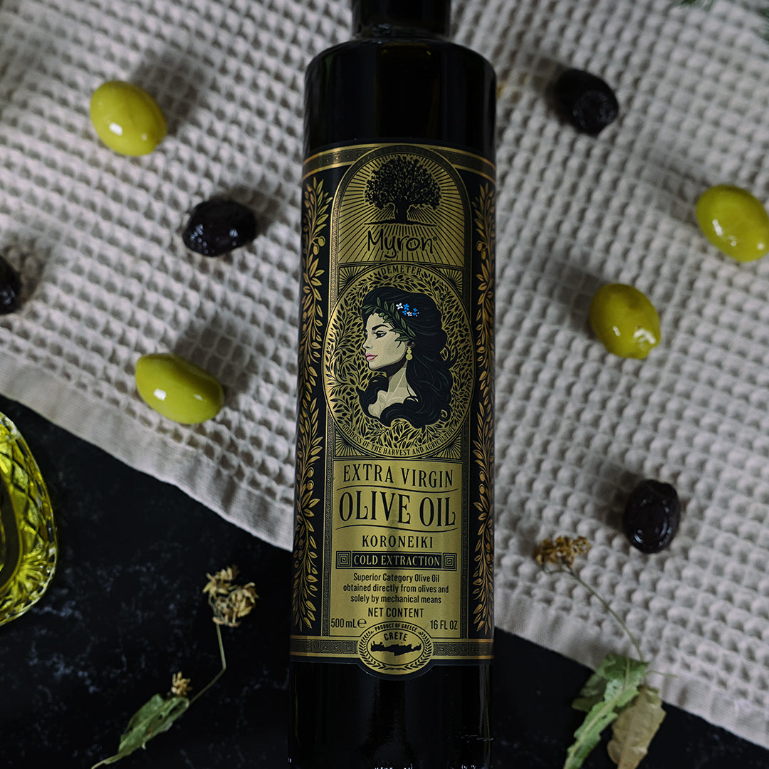 Myron extra virgin olive oil bottle